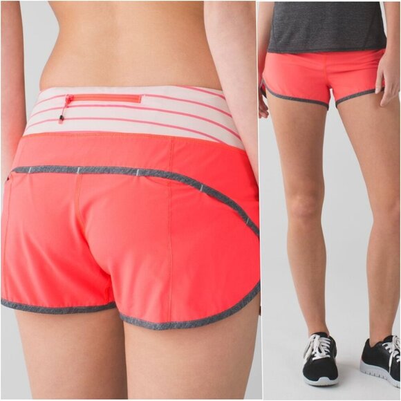Lululemon Run Speed Short Coral Pink 4 NWOT - Picture 1 of 14